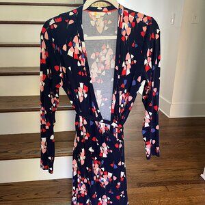 Boden Navy Floral Wrap Dress – Size 10 Petite